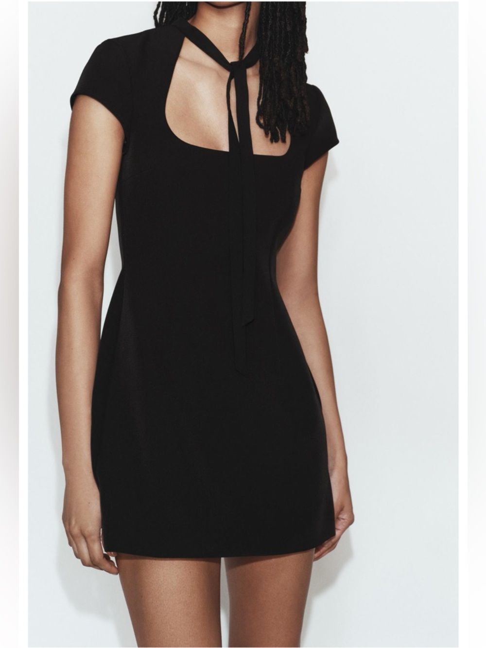 ZARA NWT Tied Short Black Dress